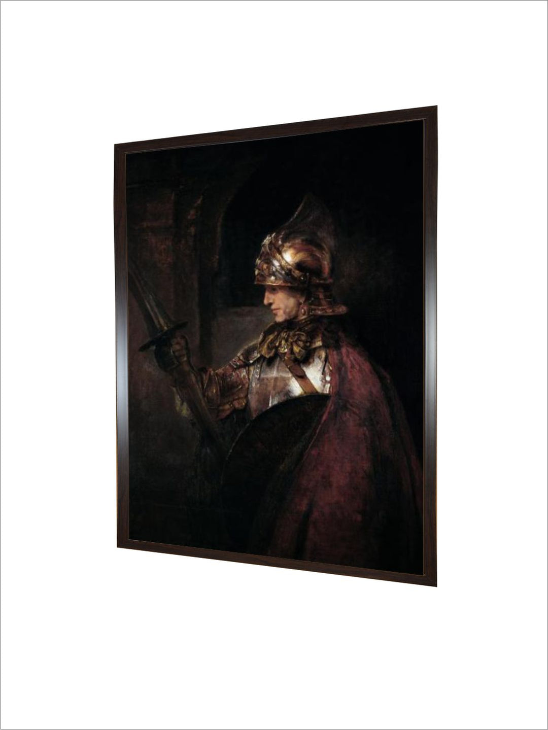 "Brown A Man in Armour Wooden Painting Wall Art''
