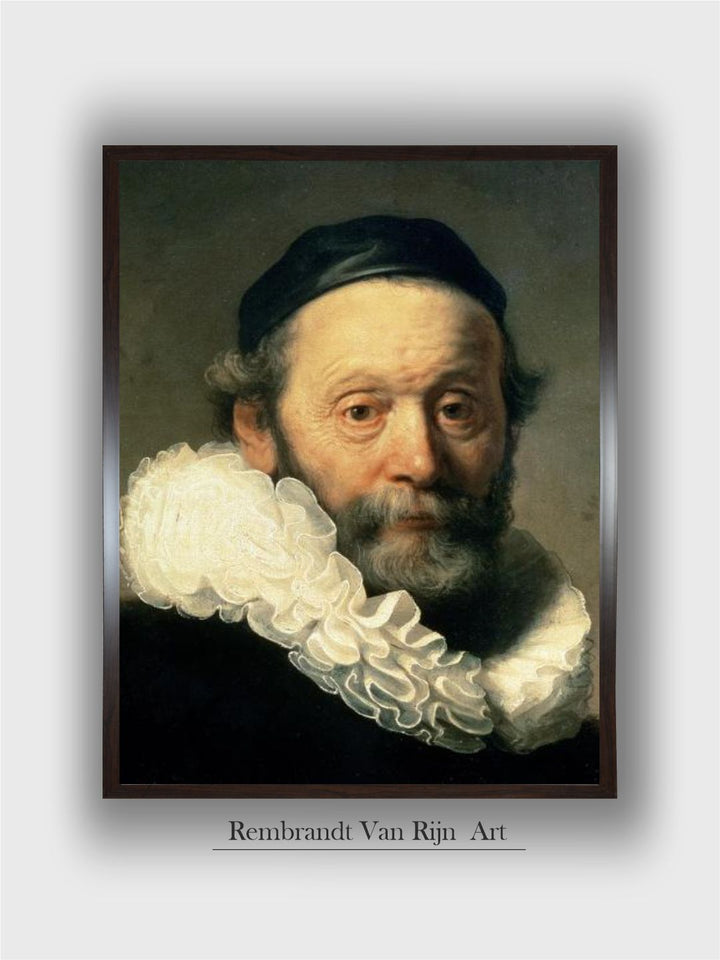"Black  White Portrait of Johannes Uyttenbogaert Canvas Painting Wall Art''