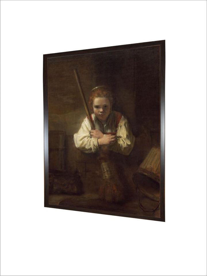 A Girl with a Broom, 1651 by Rembrandt Van Rijn