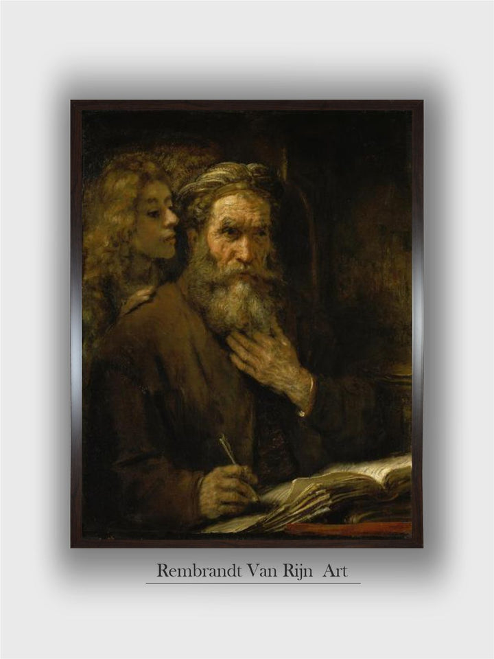 "Der Hl, Matthaeus Und Der Engel, 1661 Wooden Painting Wall Art''