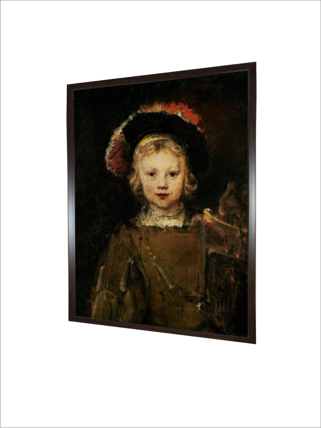 "Black  Peach Wooden Painting Wall Art''
