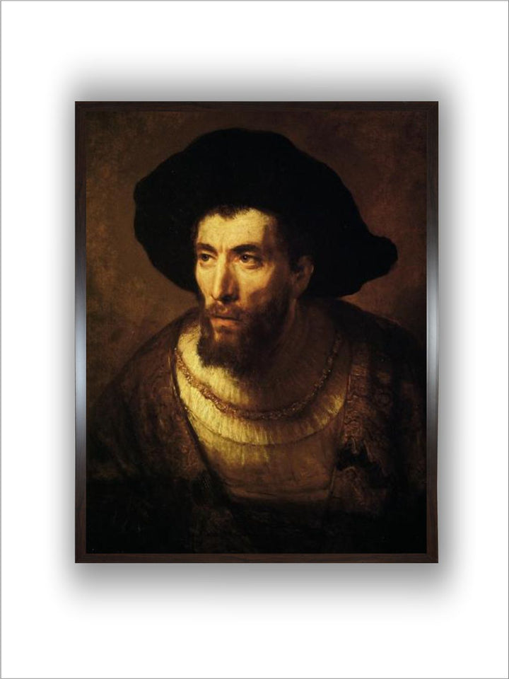 "Brown & Black The Philosopher Canvas Wooden Painting Wall Art''