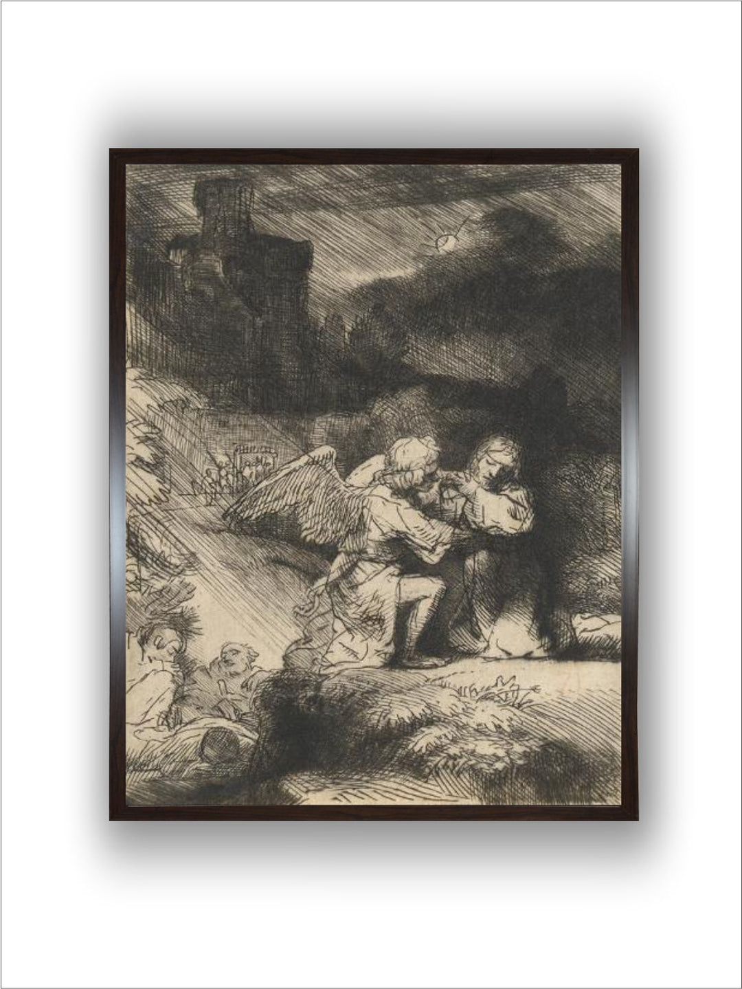 "Beige  Grey The Agony in the Garden Wooden Painting Wall Art''