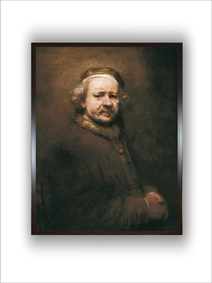 "Brown  Beige Wooden Framed Canvas Painting Wall Art''
