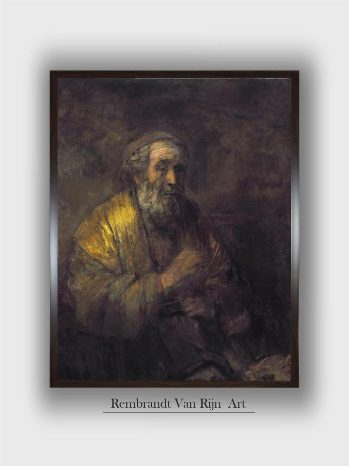 "Brown  Black Homer Dictating to a Clerk Wooden Wall Art Painting''