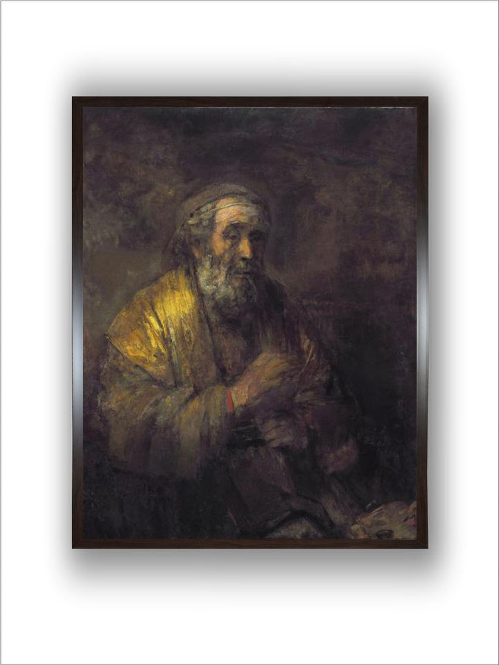 "Brown  Black Homer Dictating to a Clerk Wooden Wall Art Painting''