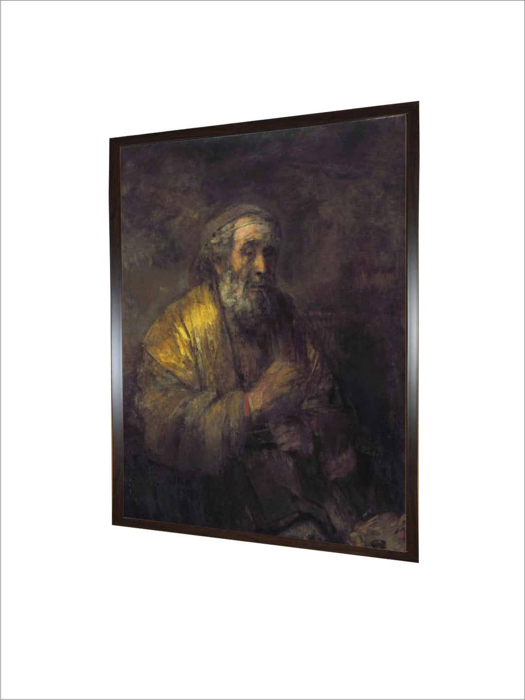 "Brown  Black Homer Dictating to a Clerk Wooden Wall Art Painting''