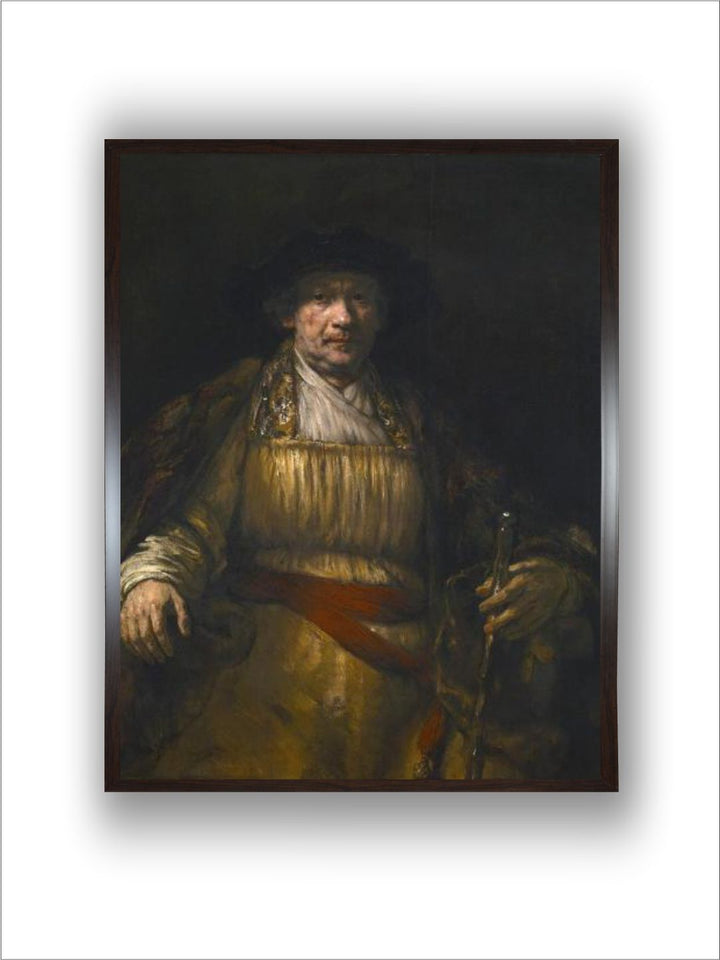 "Black Self Portrait By Rembrandt Wooden Painting Wall Art''