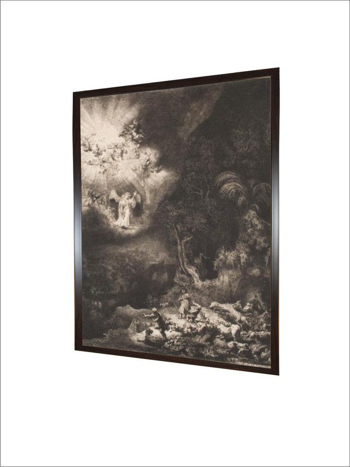 "Black Self Portrait By Rembrandt Wooden Painting Wall Art''