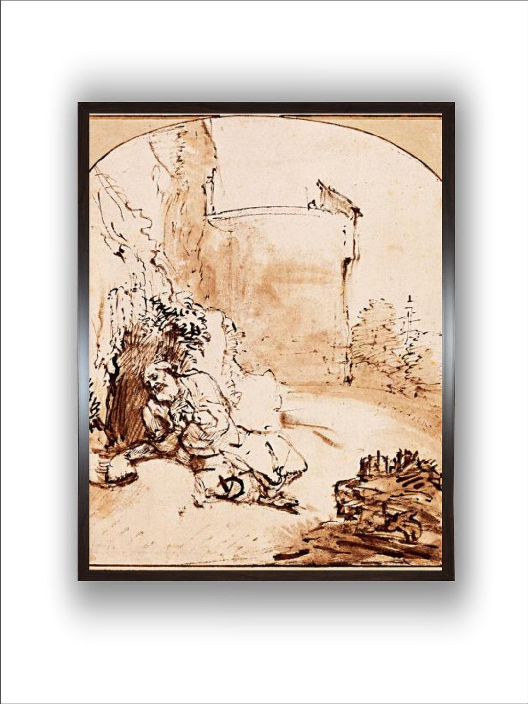 "1 Piece Wooden Wall Painting With Frame''