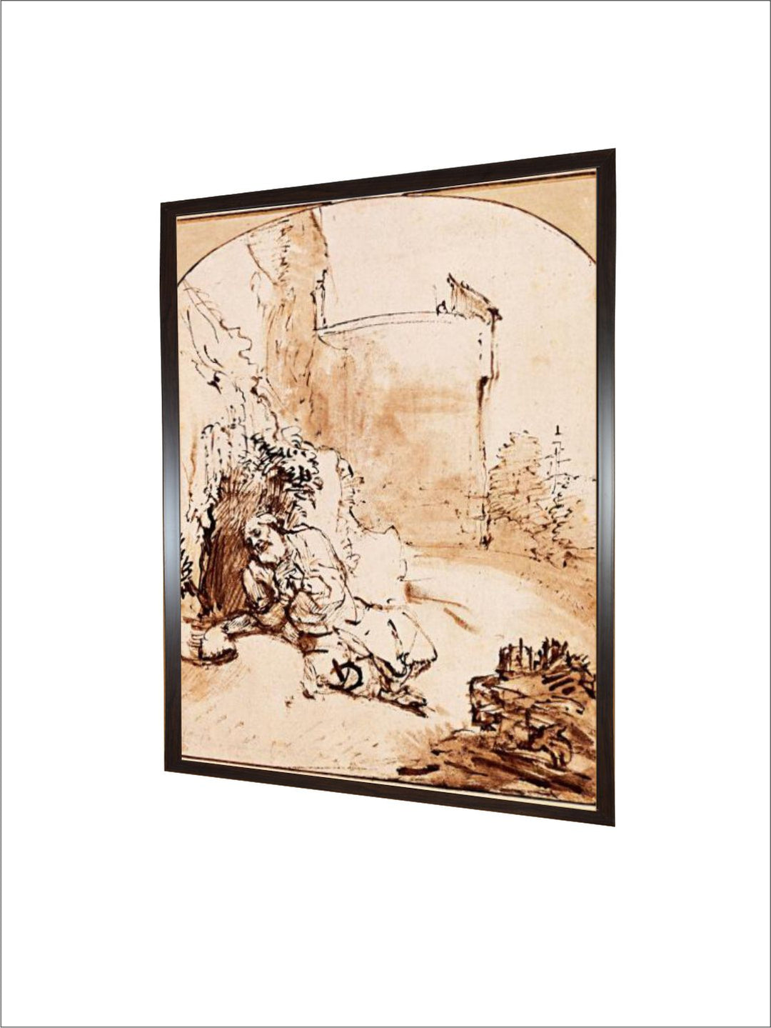 "1 Piece Wooden Wall Painting With Frame''