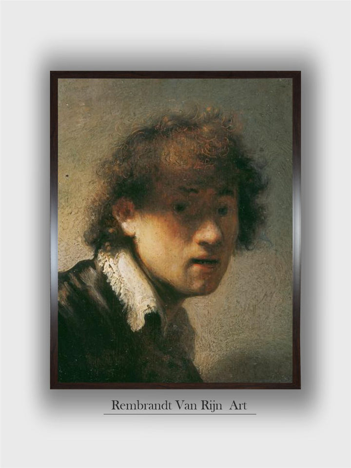 "White  Grey Self Portrait Canvas Painting Wall Art''
