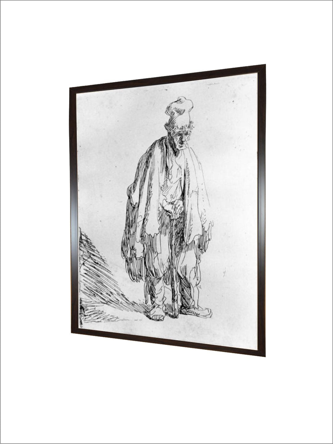 Beggar in a High Cap, C.1630 (Etching) by Rembrandt Van Rijn