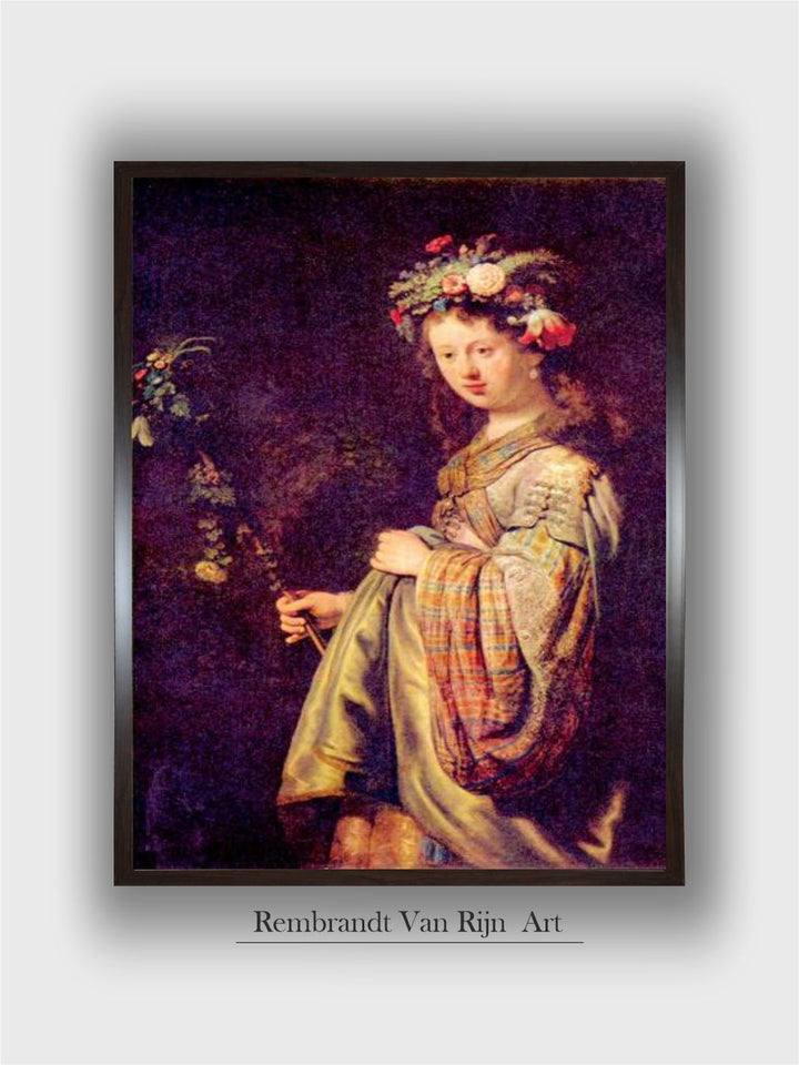 Flora (Portrait of Saskia as Flora) by Rembrandt Van Rijn