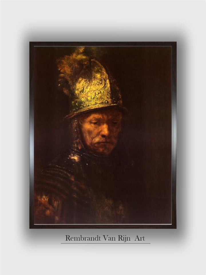 "Brown Wood Abstract Man with Helmet Wall Paintings''