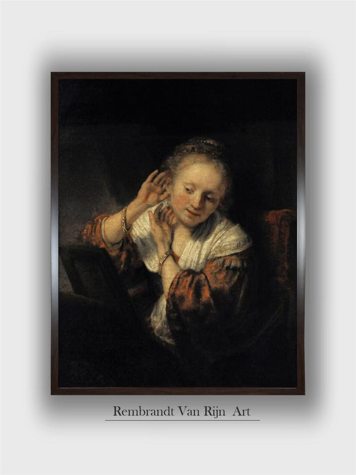 "Young Woman with Earrings, 1657 Canvas Wall Painting''