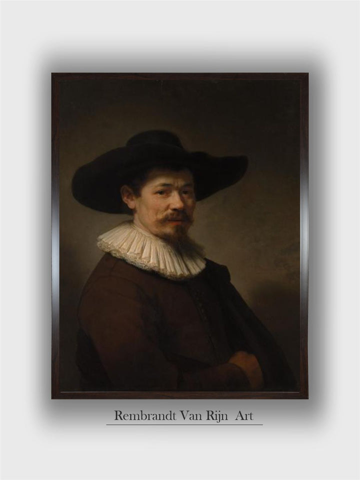 "Black & Brown Herman Doomer,1640 Wooden Wall Painting ''
