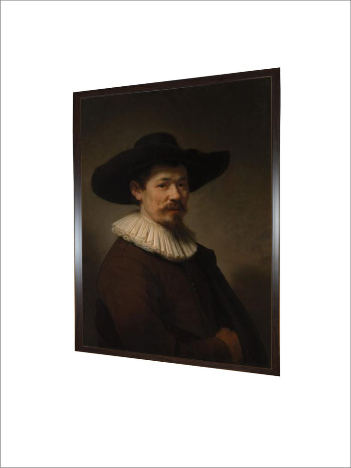 "Black & Brown Herman Doomer,1640 Wooden Wall Painting ''