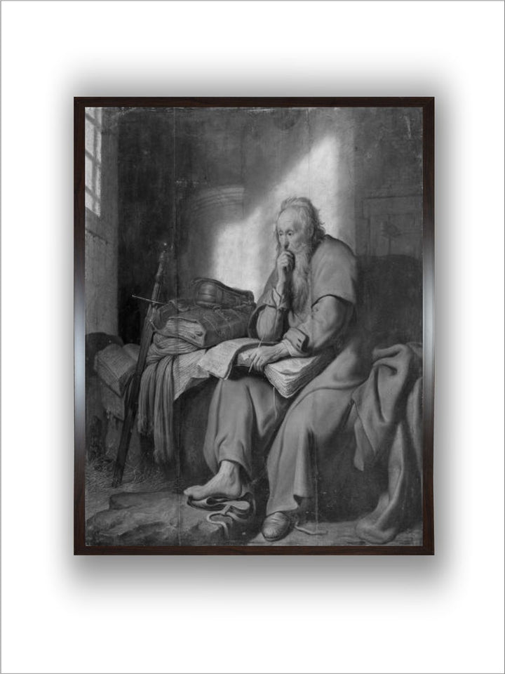 "Grey 1Pc Wooden Frame The Apostle Paul In Prison Wall Painting''