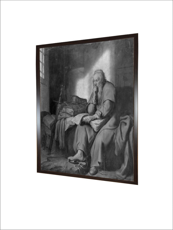 "Grey 1Pc Wooden Frame The Apostle Paul In Prison Wall Painting''