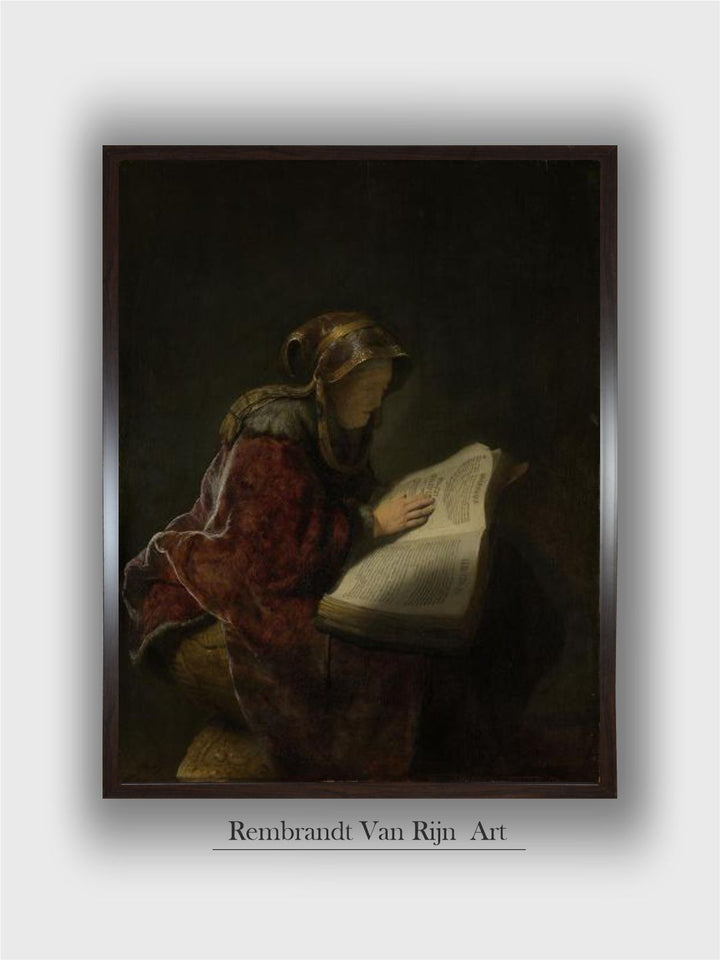 An Old Woman Reading, Probably the Prophetess Hannah, 1631 by Rembrandt Van Rijn
