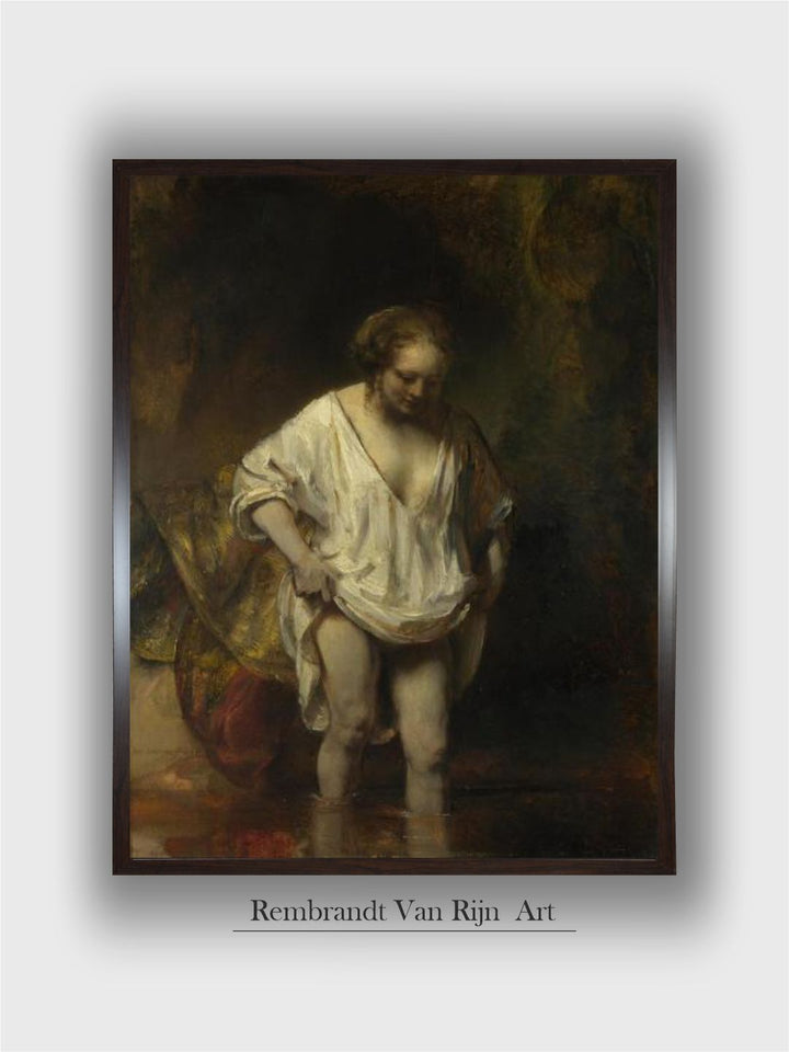 A Woman Bathing in a Stream (Hendrickje Stoffel), 1654 by Rembrandt Van Rijn