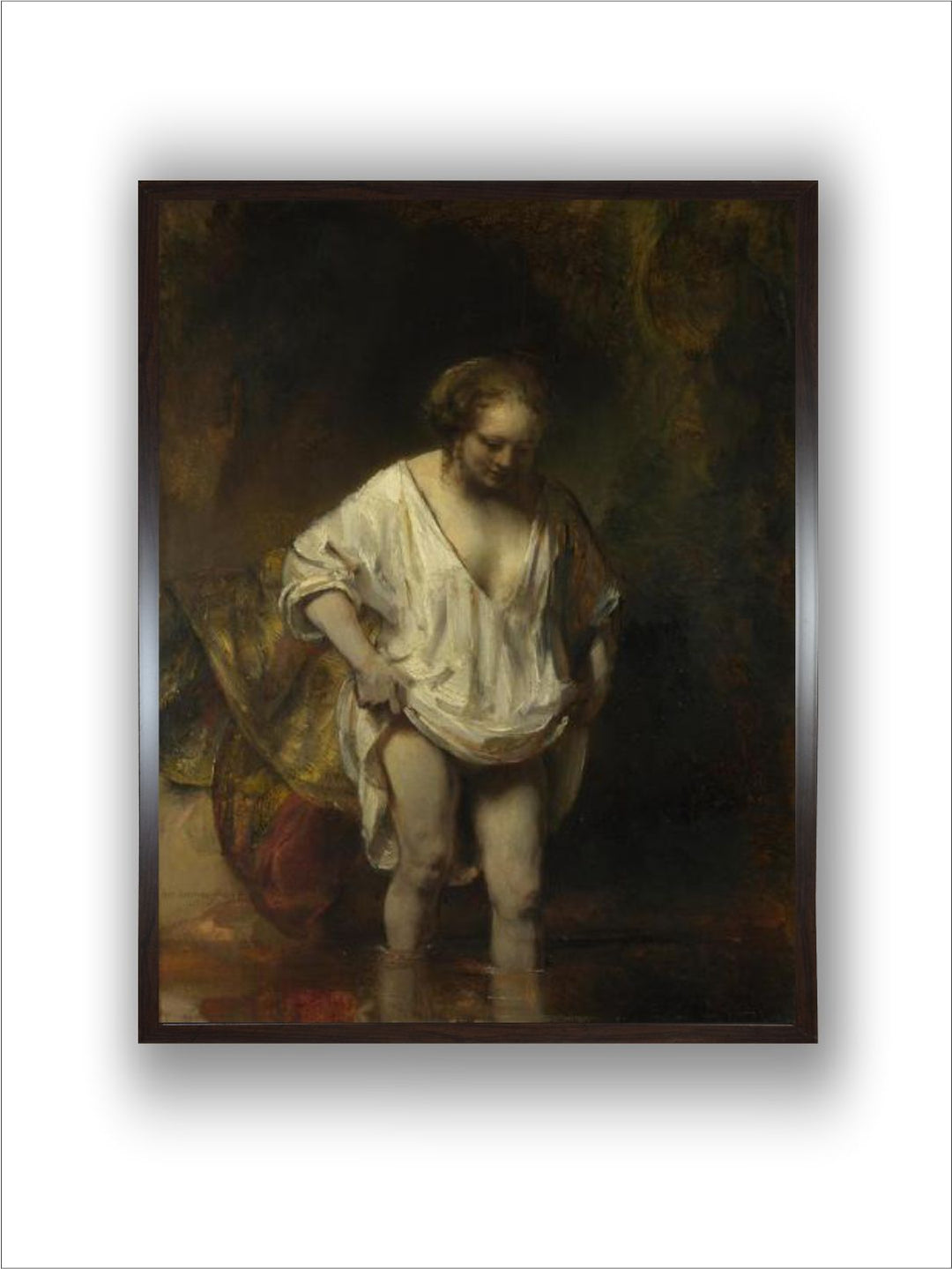 "1 Piece Canvas A Woman Bathing in a Stream Wall Paintings''