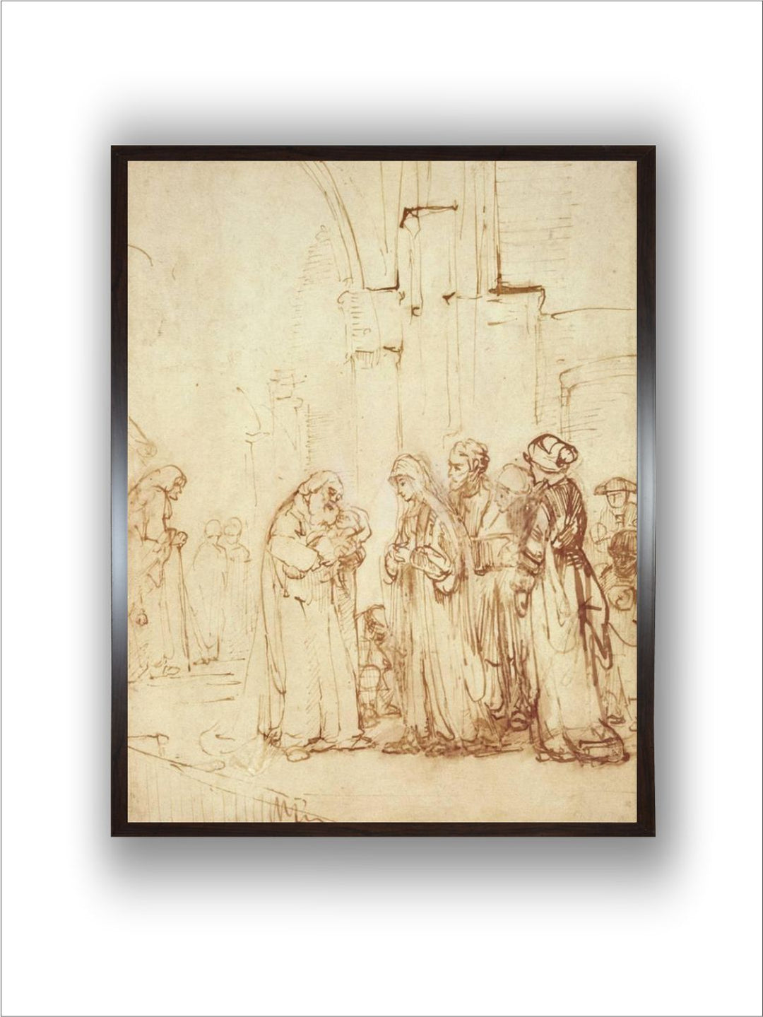 Simeon and Jesus in the Temple (drawing) by Rembrandt Van Rijn