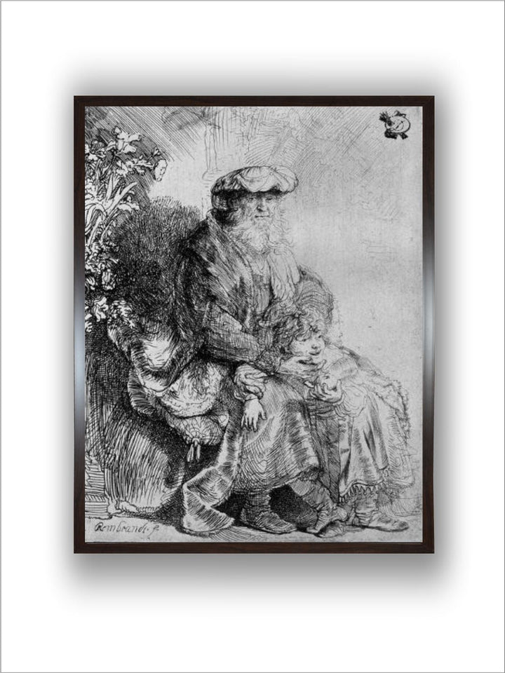 Abraham Holding Young Isaac, C.1637 (Etching) by Rembrandt Van Rijn
