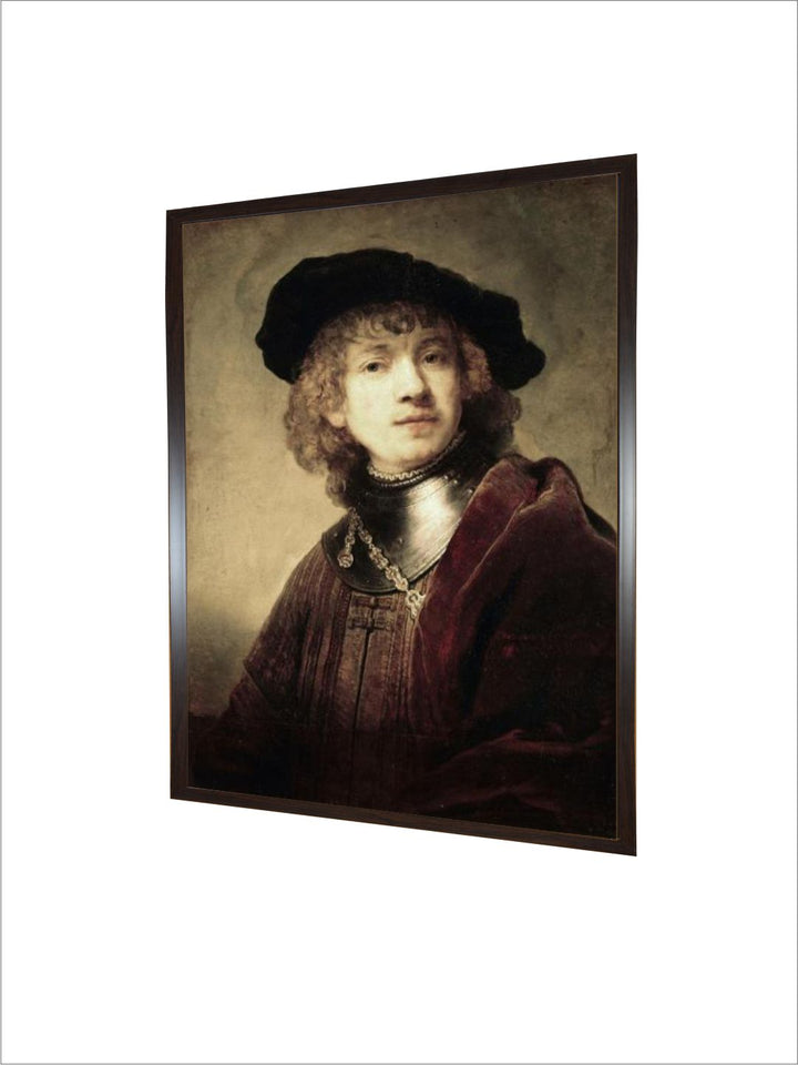"Brown  White Self Portrait Wall Paintings''