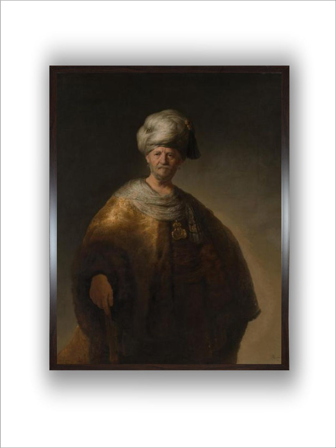 "Brown  Beige Portrait of an Oriental Man Wall Paintings''