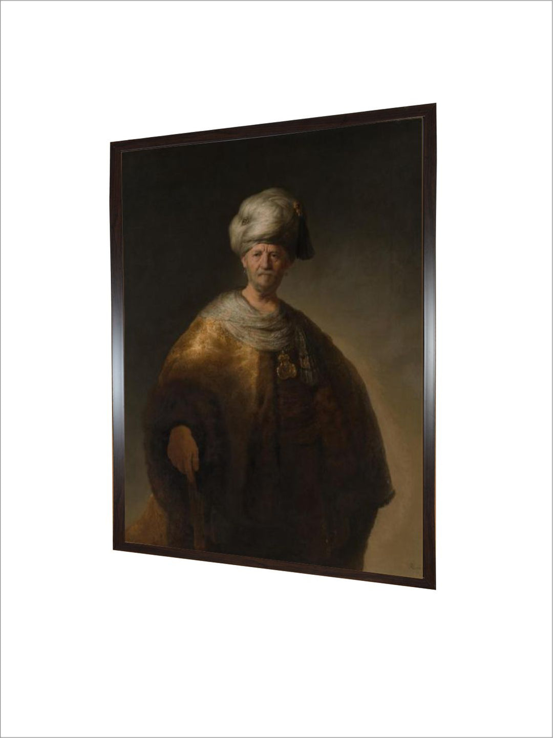 "Brown  Beige Portrait of an Oriental Man Wall Paintings''