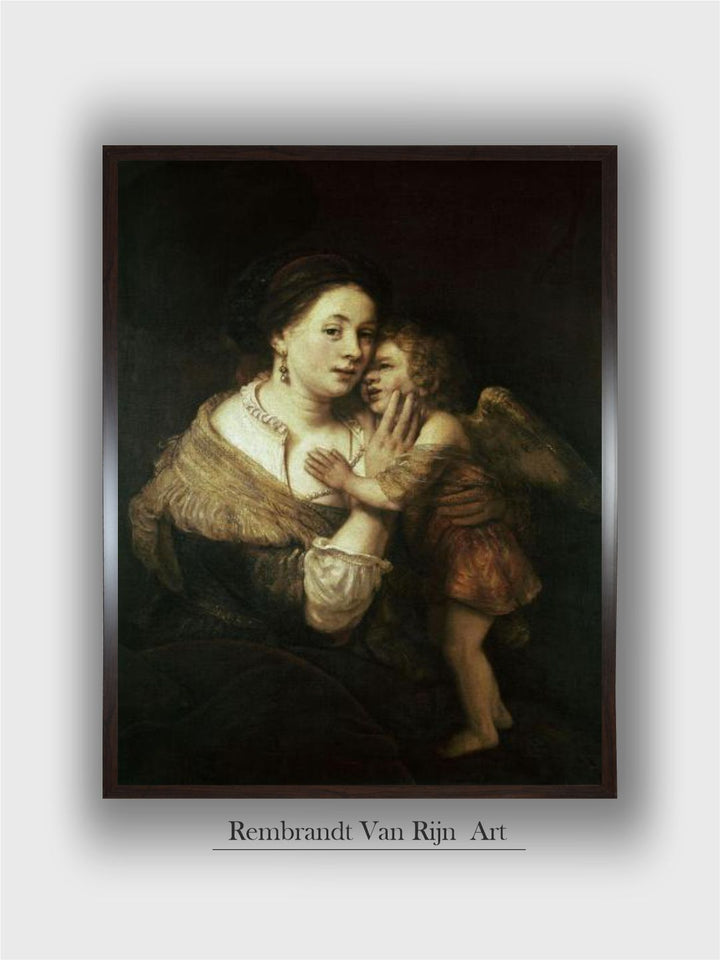 Venus and Love. 17th Century. Paris, Musée du Louvre by Rembrandt Van Rijn