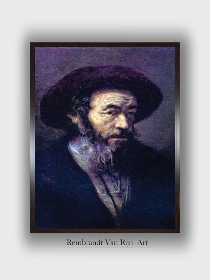 Old Man with a Fur Cap by Rembrandt Van Rijn