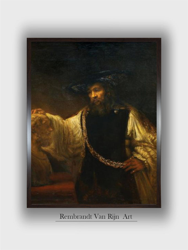 "Aristotle With A Bust of Homer Wooden Wall Art Painting''
