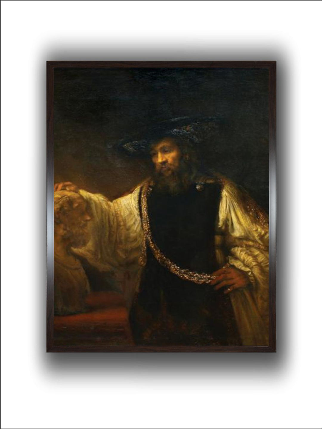 "Aristotle With A Bust of Homer Wooden Wall Art Painting''