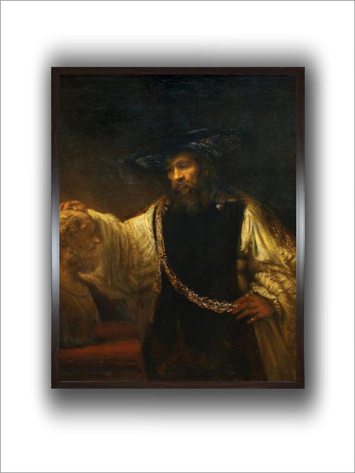 "Aristotle With A Bust of Homer Wooden Wall Art Painting''