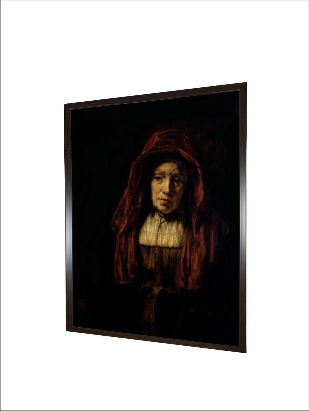 "Portrait of an Old Woman Wooden Wall Painting''