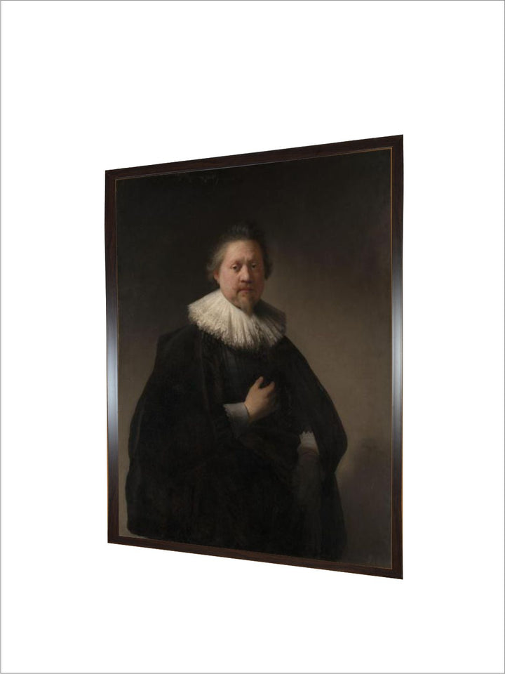 "Black  White Wooden Rembrandt Van Rijn Painting Wall Art''