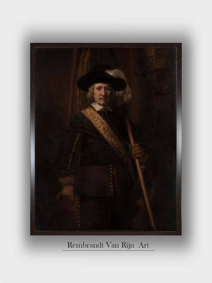 "Brown The Standard Bearer, Floris Soop, 1654 Wooden Wall Art Painting''