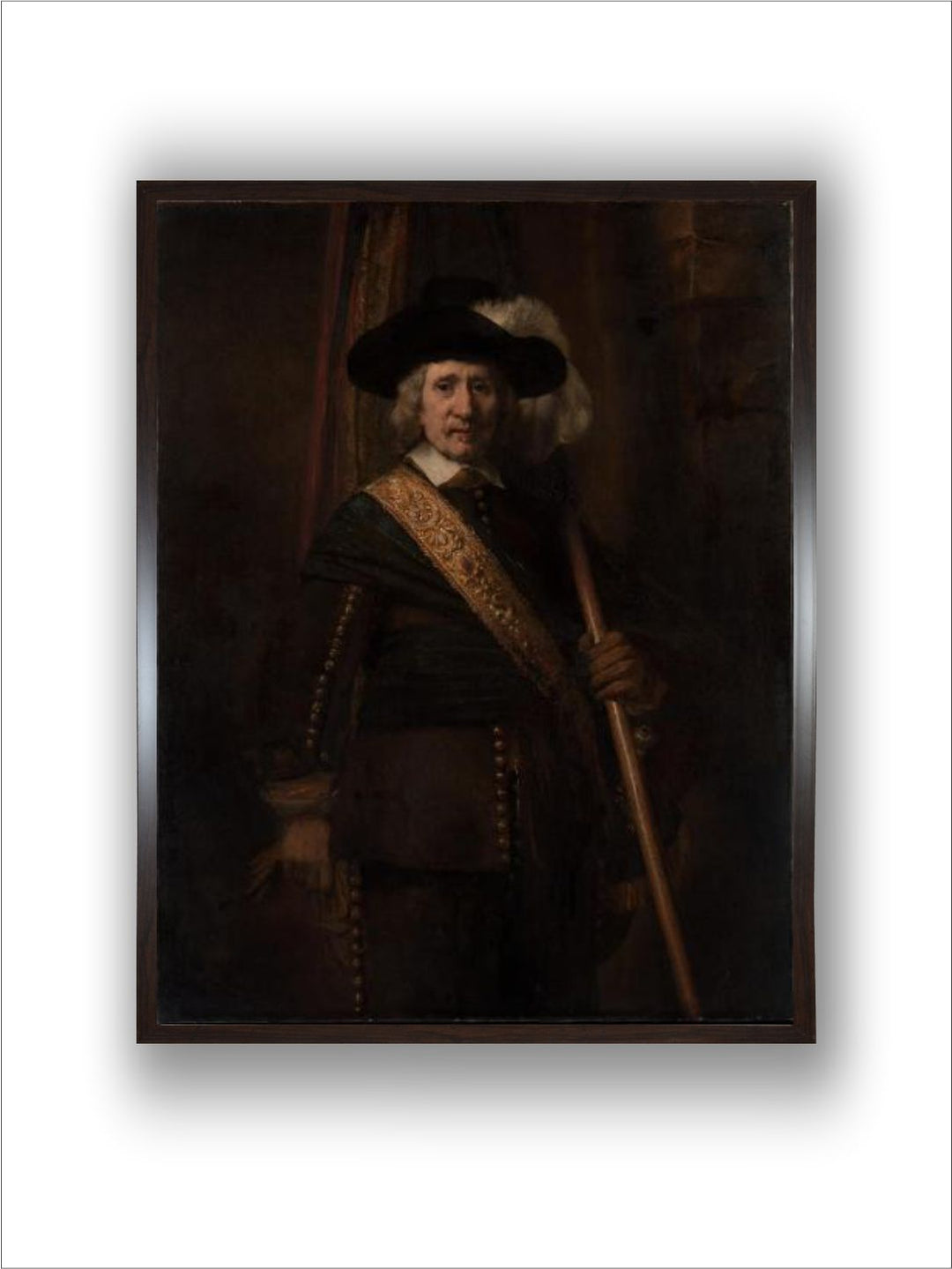 "Brown The Standard Bearer, Floris Soop, 1654 Wooden Wall Art Painting''