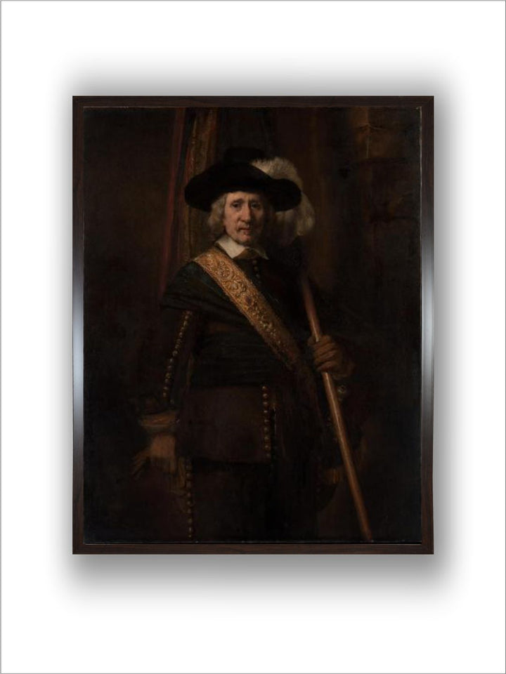 "Brown The Standard Bearer, Floris Soop, 1654 Wooden Wall Art Painting''