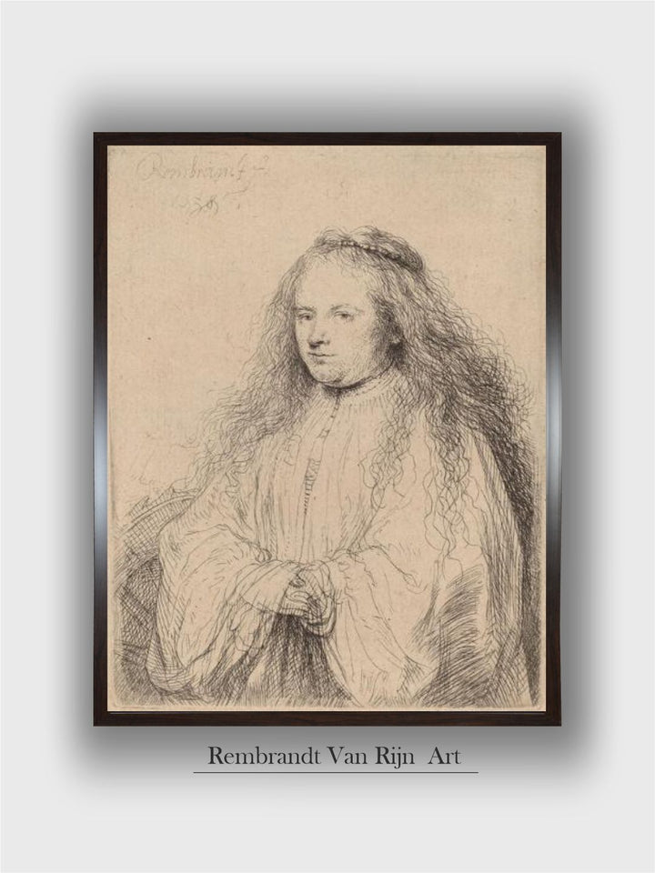 "Black  Cream Rembrandt Van Rijn Wooden Painting Wall Art''
