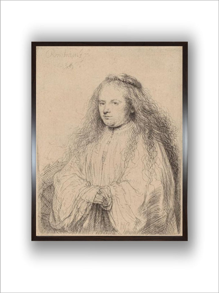 "Black  Cream Rembrandt Van Rijn Wooden Painting Wall Art''