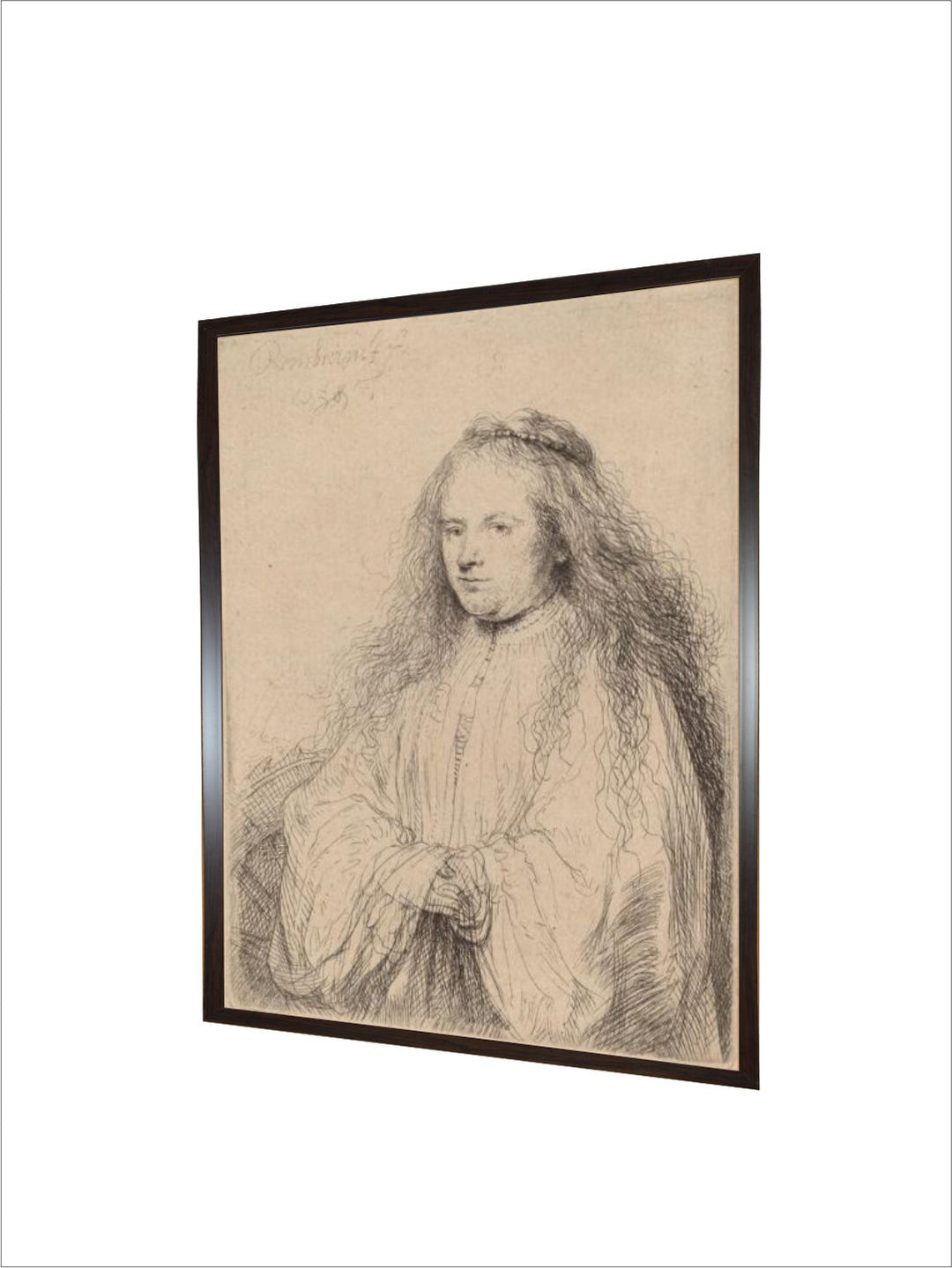 "Black  Cream Rembrandt Van Rijn Wooden Painting Wall Art''