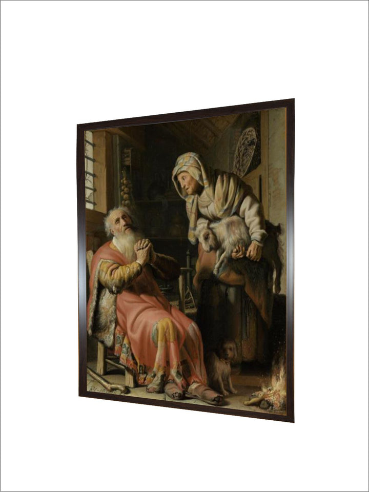 "Black  Brown 1 Piece Head Of A Boy Wooden Frame Wall Painting''
