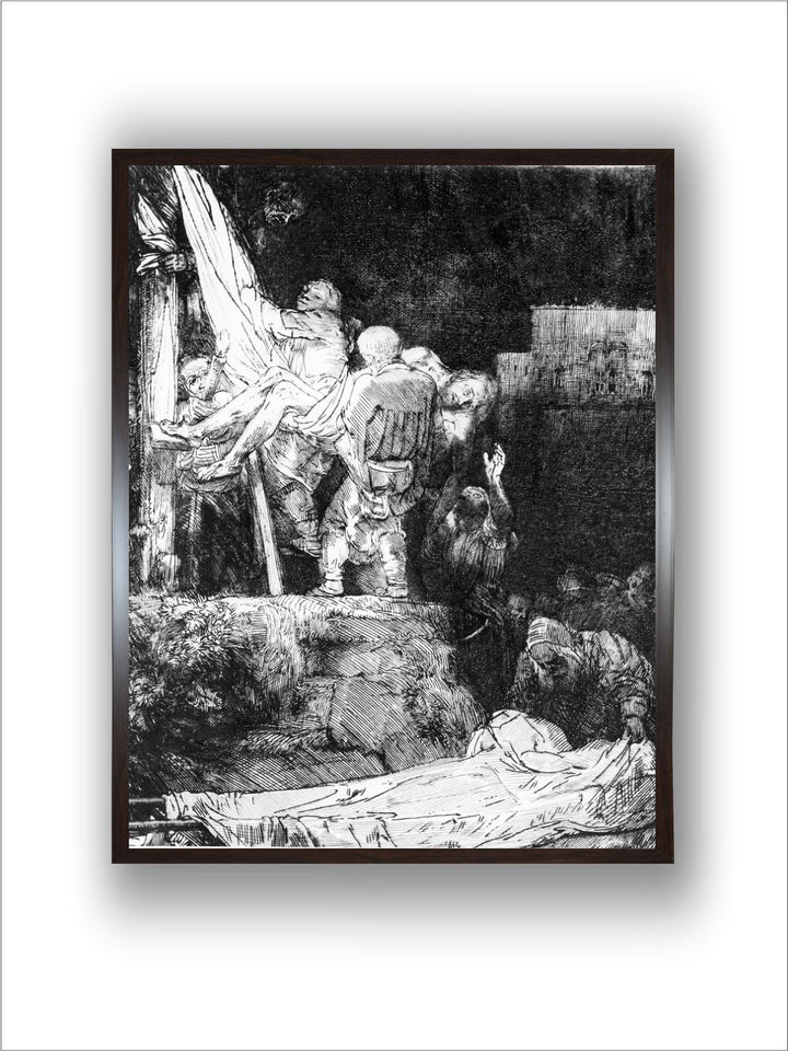 "Descent from the Cross by Torchlight Wood Wall Paintings''