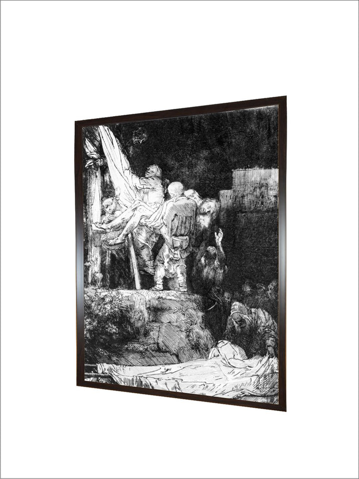 "Descent from the Cross by Torchlight Wood Wall Paintings''