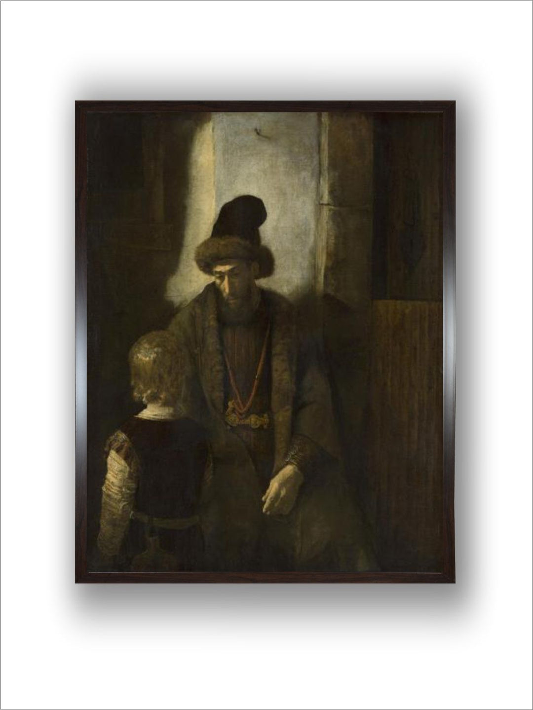 "Jacobs Farewell to Benjamin, 1650-60 Wooden Wall Painting''