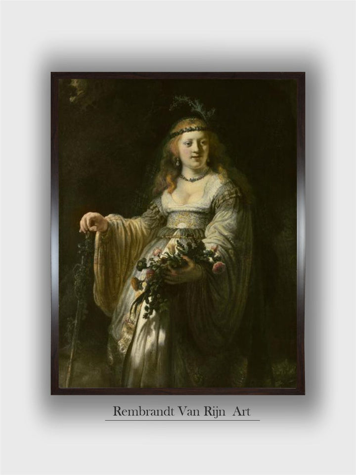 "Portrait of Saskia van Uylenburgh by Rembrandt Van Rijn Wall Art''